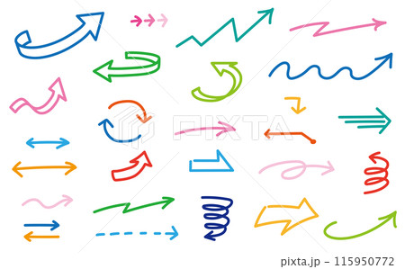 カラー矢印のイラスト素材セット カラー矢印のイラスト素材セット 115950772