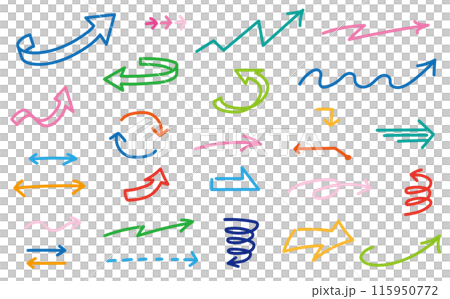 カラー矢印のイラスト素材セット カラー矢印のイラスト素材セット 115950772