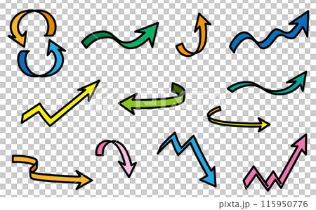 Colorful arrow illustration material set 115950776