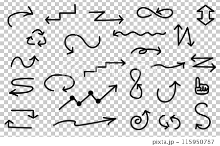 黑色箭頭插畫素材集 黑色箭頭插畫素材集 115950787