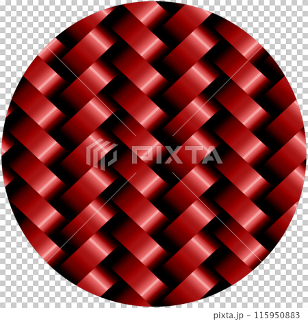 3D模様のイラスト、ジオメトリック模様、リボンの模様のイラスト、メタリックな赤い綾杉模様のイラスト 115950883