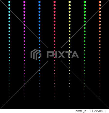multicolored neon garland on a black background, holiday, new year, abstract background with shining magic lights, vector illustration 115950897