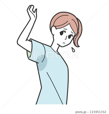 汗染みを気にする女性 汗染みを気にする女性 115951332