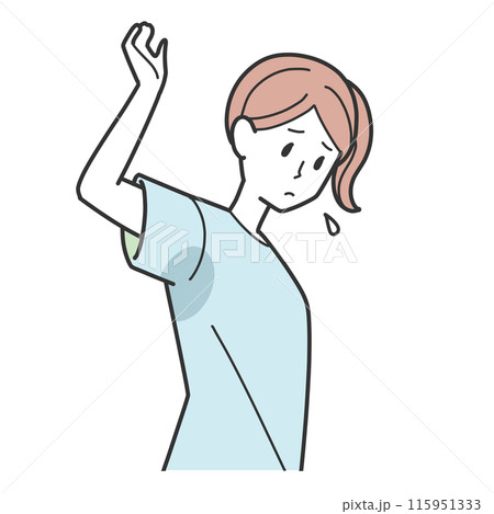 汗染みを気にする女性 115951333