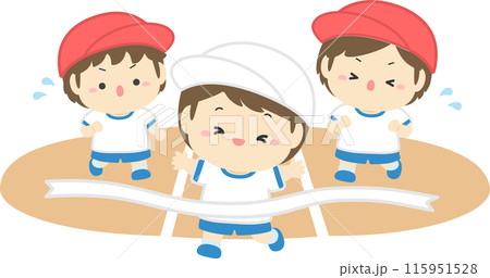 運動会で走る小学生の男の子のイラスト01 運動会で走る小学生の男の子のイラスト01 115951528
