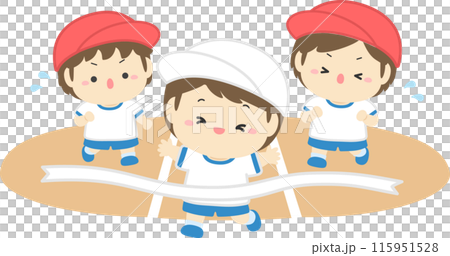 運動会で走る小学生の男の子のイラスト01 運動会で走る小学生の男の子のイラスト01 115951528