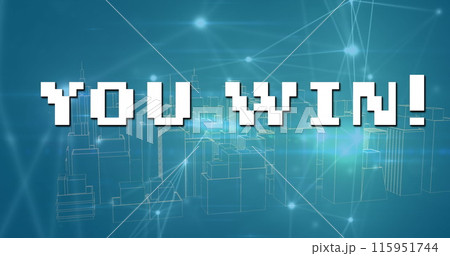 Image of you win over metaverse city and green background Image of you win over metaverse city and green background 115951744