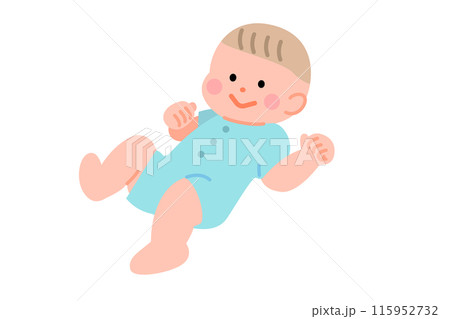 半袖ロンパースの赤ちゃんのイラスト 半袖ロンパースの赤ちゃんのイラスト 115952732