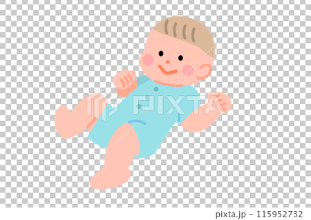 半袖ロンパースの赤ちゃんのイラスト 半袖ロンパースの赤ちゃんのイラスト 115952732
