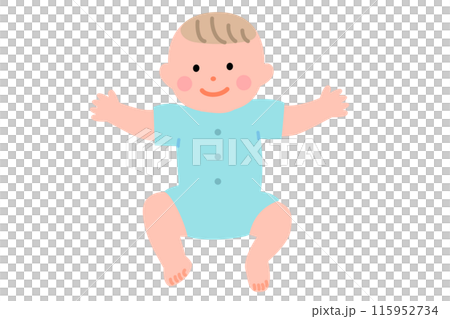 半袖ロンパースの赤ちゃんのイラスト 半袖ロンパースの赤ちゃんのイラスト 115952734