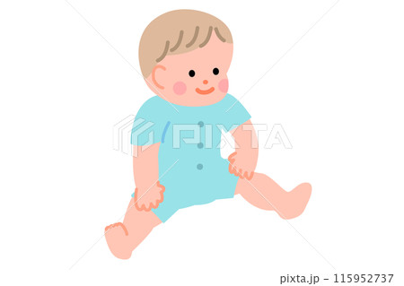 半袖ロンパースの赤ちゃんのイラスト 半袖ロンパースの赤ちゃんのイラスト 115952737