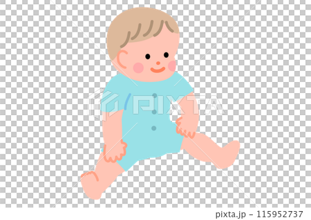 半袖ロンパースの赤ちゃんのイラスト 半袖ロンパースの赤ちゃんのイラスト 115952737