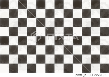 白黒チェッカー模様のパターン素材 115953198