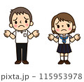 学生服の男女 うんざり 115953978