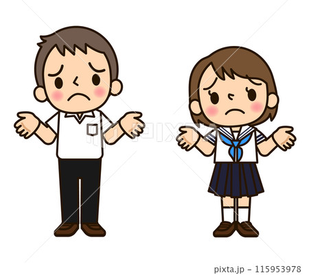 学生服の男女 うんざり 115953978
