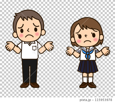 学生服の男女 うんざり 115953978
