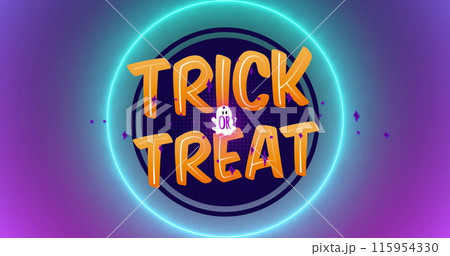 Image of trick or treat text over circles 115954330