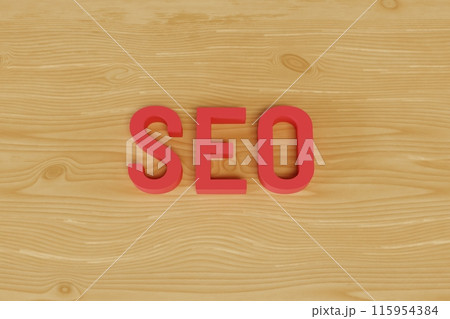 検索エンジン最適化「SEO」のイメージの3Dイラスト 115954384