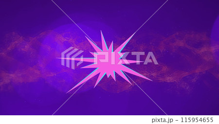 Image of shapes and light spots on blue background 115954655