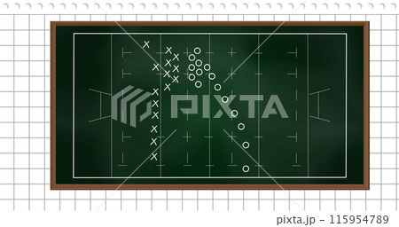 Image of game plan on green board over white background 115954789