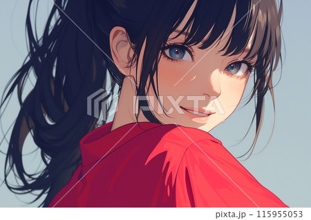 顔のアップ・イラスト「AI生成画像」 115955053