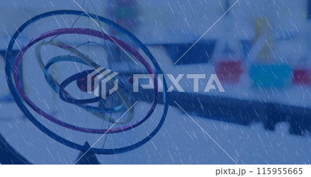 Image of rain over model in lab 115955665