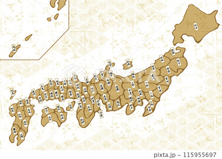 日本地図 古地図 白 日本地図 古地図 白 115955697