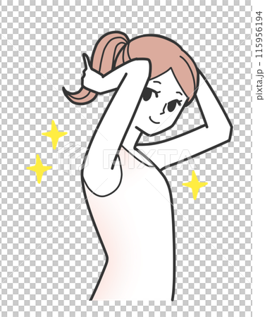 A woman who is happy with beautiful armpits 115956194