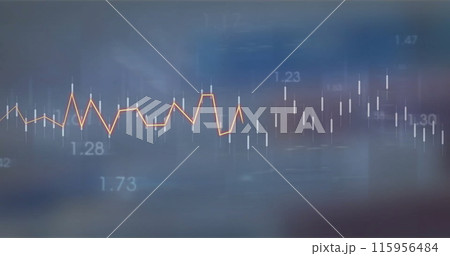 Image of financial data processing over dark background 115956484