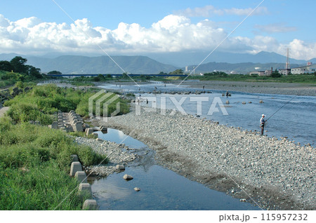 あゆ釣りで賑わう夏の酒匂川 あゆ釣りで賑わう夏の酒匂川 115957232