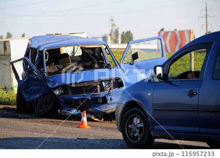 Restricted Highway After Car Crash Accident Restricted Highway After Car Crash Accident 115957233