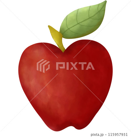 A watercolor painting of an apple is used as an illustration to decorate the piece. 115957931