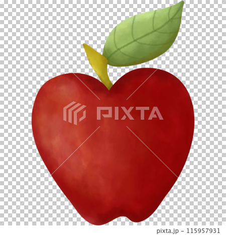 A watercolor painting of an apple is used as an illustration to decorate the piece. 115957931