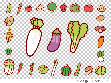 可愛的蔬菜圖示說明 115958023
