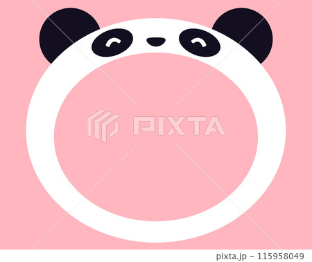 かわいい動物の見出しフレーム: パンダ 115958049