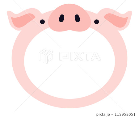 かわいい動物の見出しフレーム: 豚 115958051