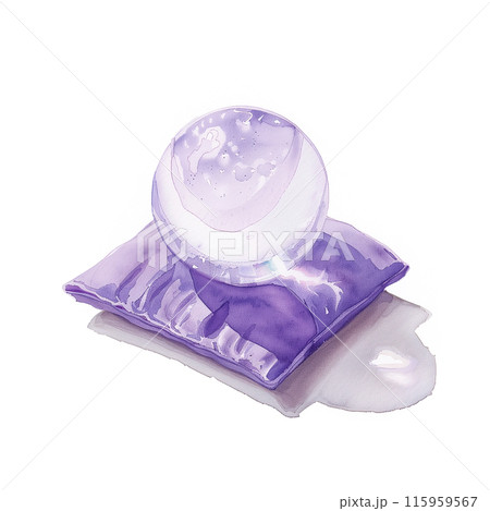 白背景に水晶占いの水彩イラスト 115959567