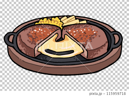 Cheese in hamburger steak 115959718