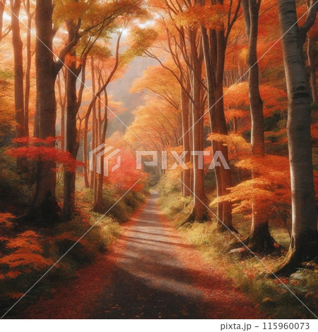 紅葉した道 115960073