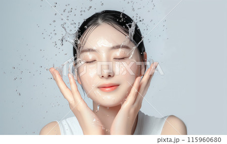 水で潤う女性のイラスト素材 [115960680] - PIXTA