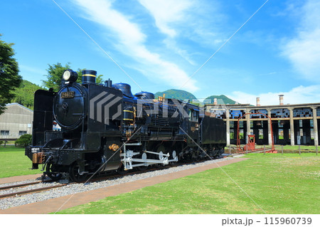 【大分県】晴天の旧豊後森機関庫（鉄道遺産） 115960739