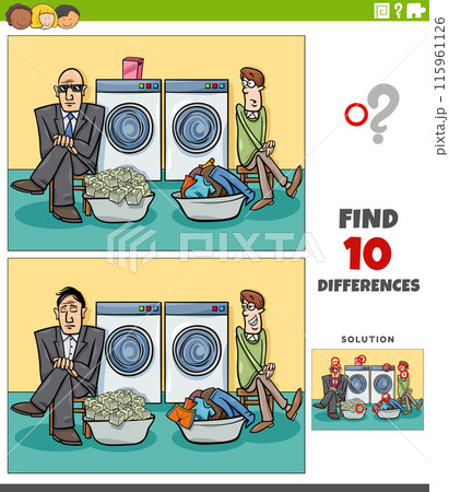 differences game with money laundering cartoon 115961126