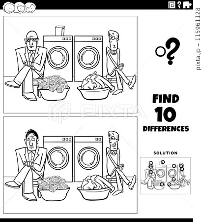 differences game with money laundering cartoon coloring page 115961128