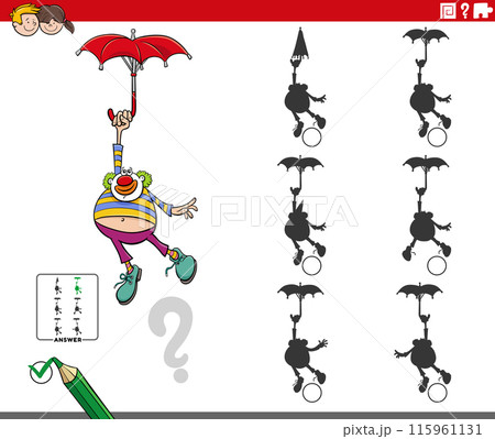 shadow activity game with cartoon clown character 115961131