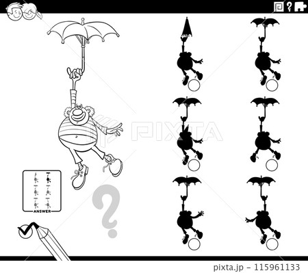 shadow game with cartoon clown character coloring page 115961133