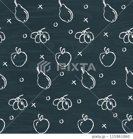 Chalkboard seamless pattern with fruit symbols 115961860