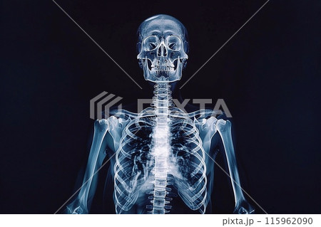 X ray of human skeleton 115962090