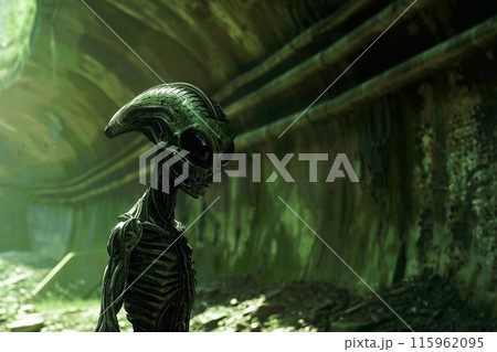 Alien in the tunnel Alien in the tunnel 115962095