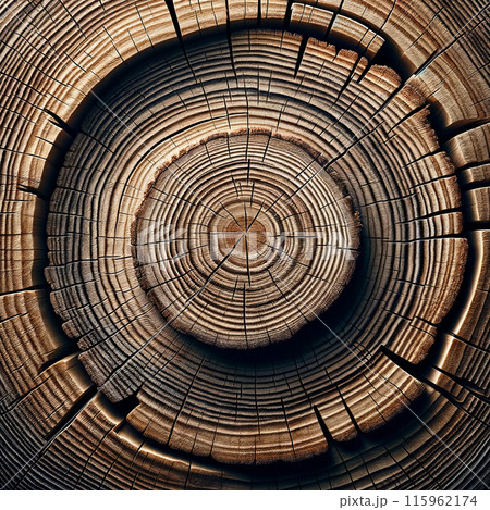 Detailed Tree Log Cross-section with Growth Rings. Detailed Tree Log Cross-section with Growth Rings. 115962174