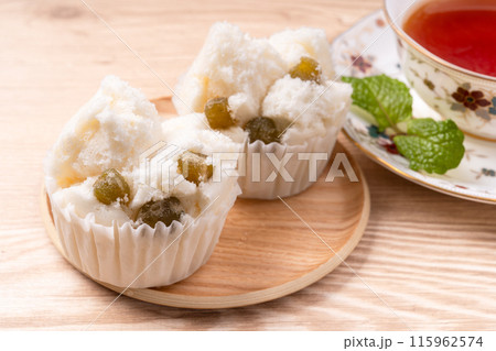 うぐいす豆の蒸しパン 115962574